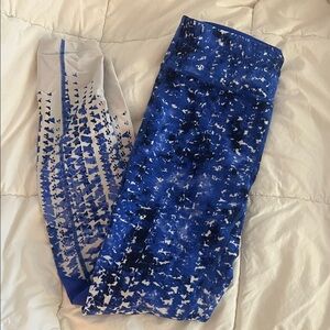Calvin Klein Performance Blue and White Patterned Leggings